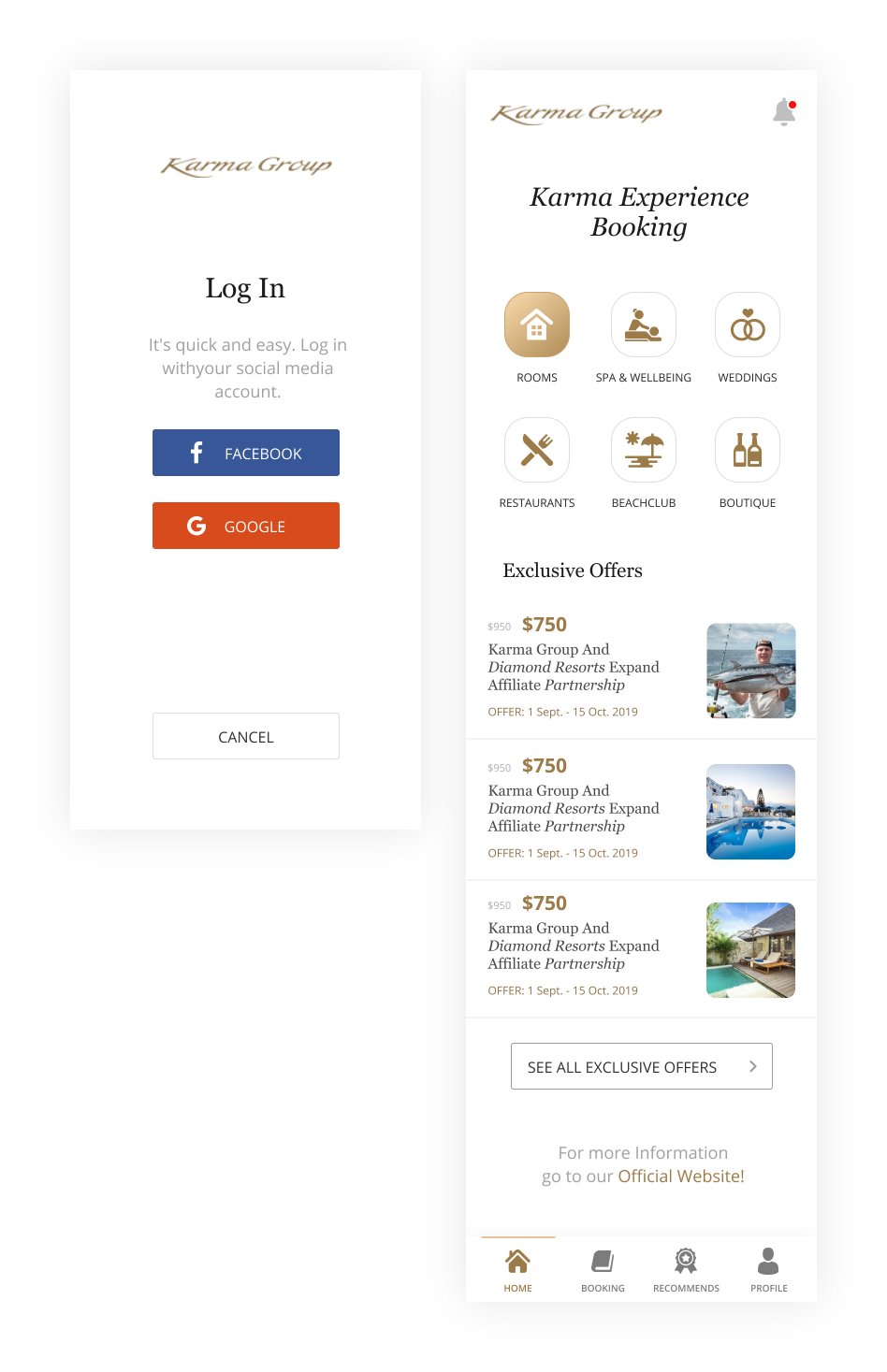 Log In & Home Logged In