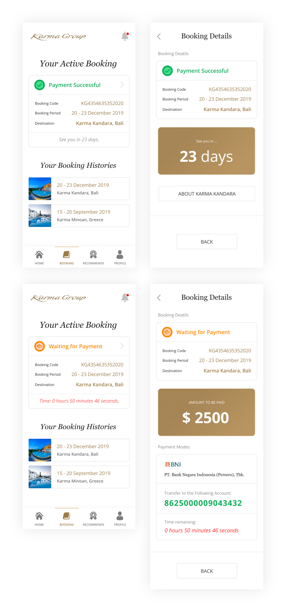 Booking Status