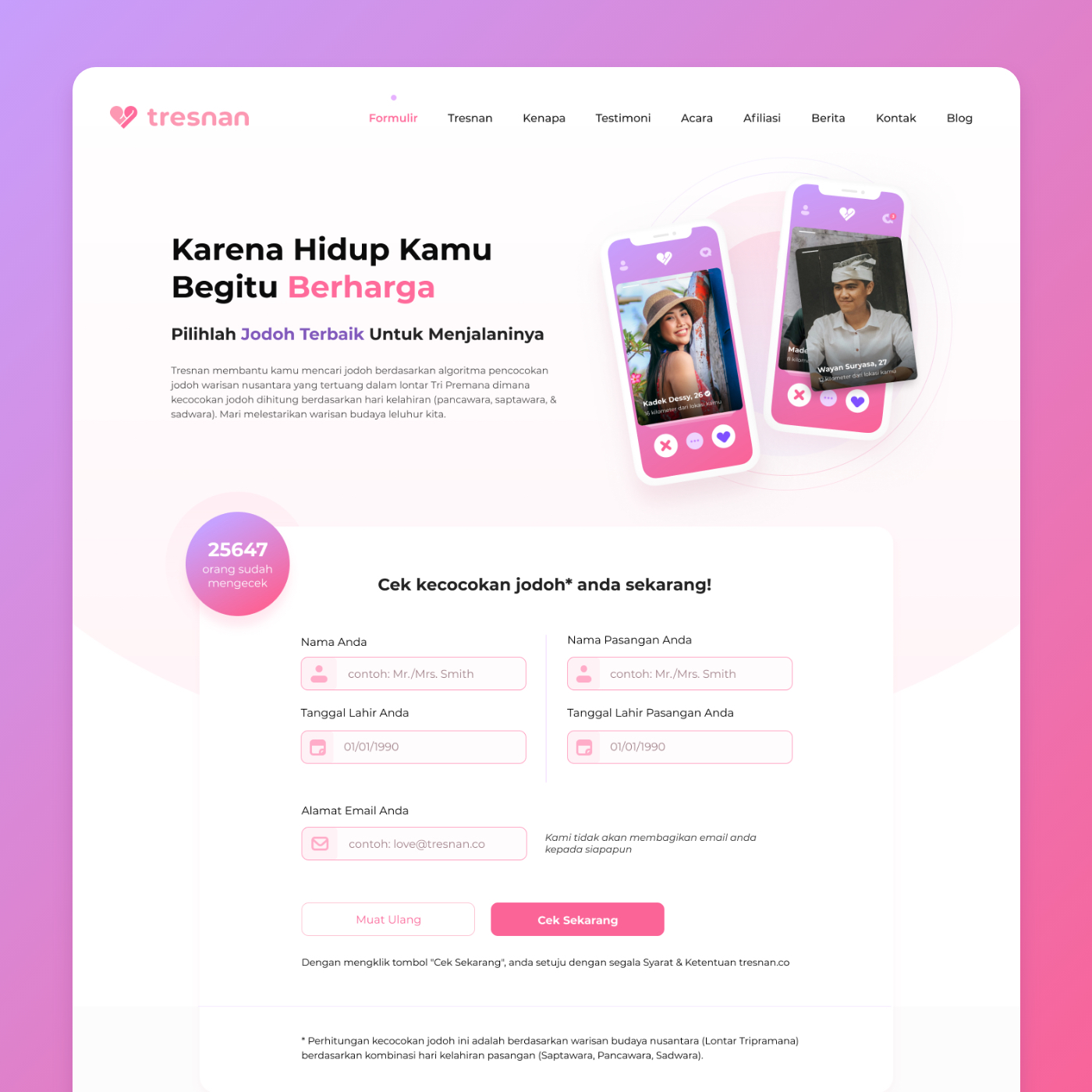 Tresnan Landing Page