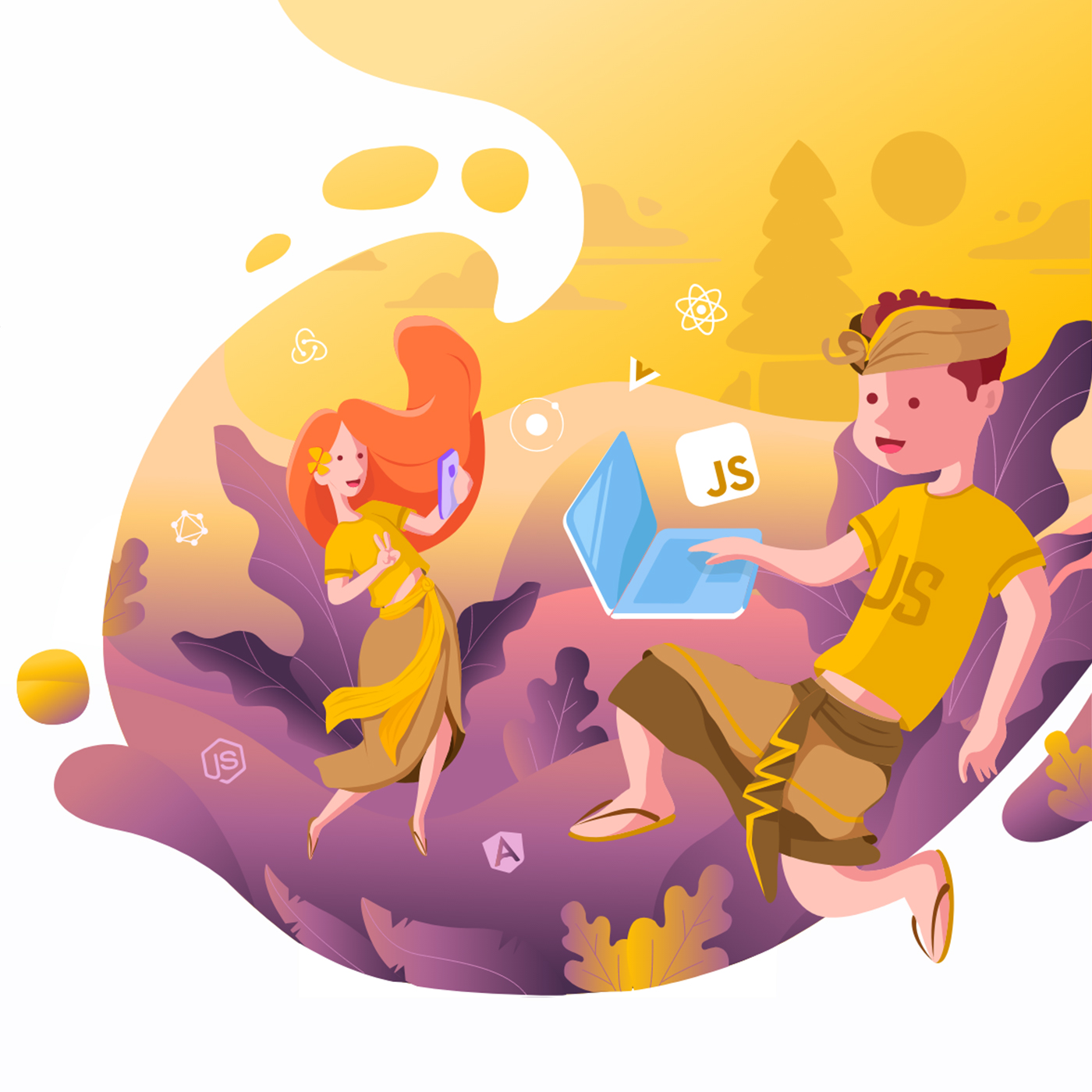 Illustration Bali.js - Hero Section Website